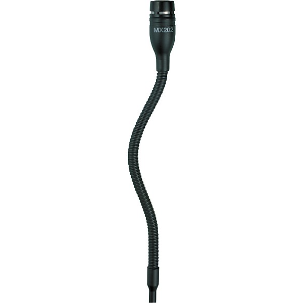Shure MX202 MicroFlex Condenser Microphone With Inline Preamp Black Cardioid