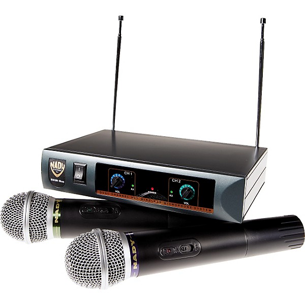 Open Box Nady DKW-DUO Dual Channel VHF Handheld Microphone System Level 1 Band B/D