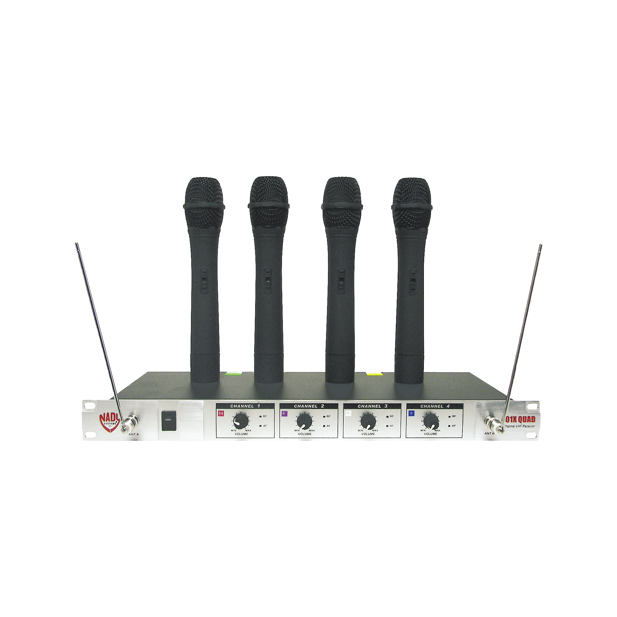 Nady 401X Quad WHT Handheld VHF Wireless Microphone System Set E4