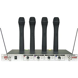 Blemished Nady 401X Quad WHT Handheld VHF Wireless Microphone System Level 2 Set E4 888365380995