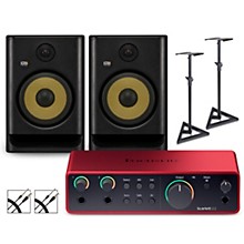 Focusrite 2i2 Gen 4 With KRK ROKIT G5 Studio Monitor Pair (Stands & Cables Included)