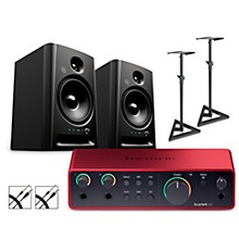 Focusrite 2i2 Gen4 With Harbinger Studio Monitor Pair, Stands & Cables