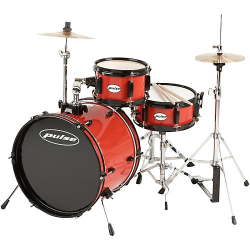 Open Box Pulse 3-Piece Deluxe Junior Drum Set Bright Red | Guitar Center