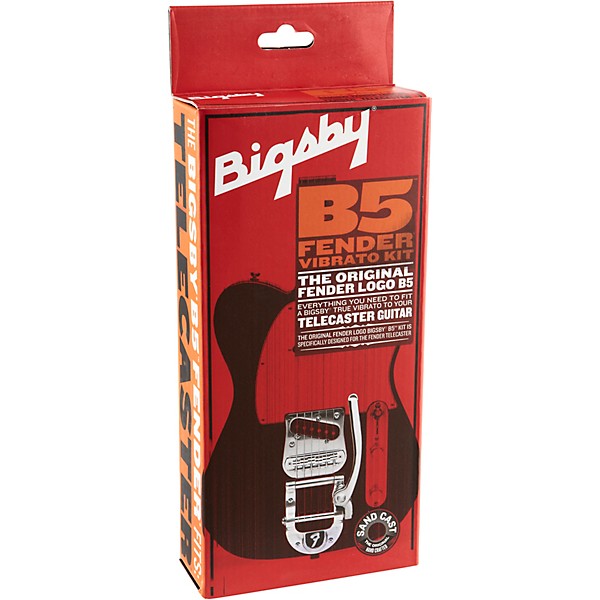 Bigsby B5 Fender Vibrato Kit - Original Fender Logo For Telecaster Guitars Chrome