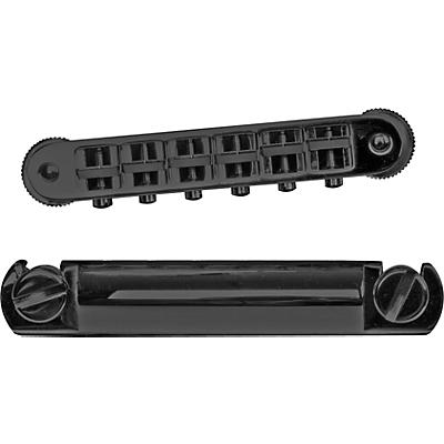 Tonepros Standard Locking Tune-O-Matic/Tailpiece Set (Small Posts/Notched Saddles) Black for sale
