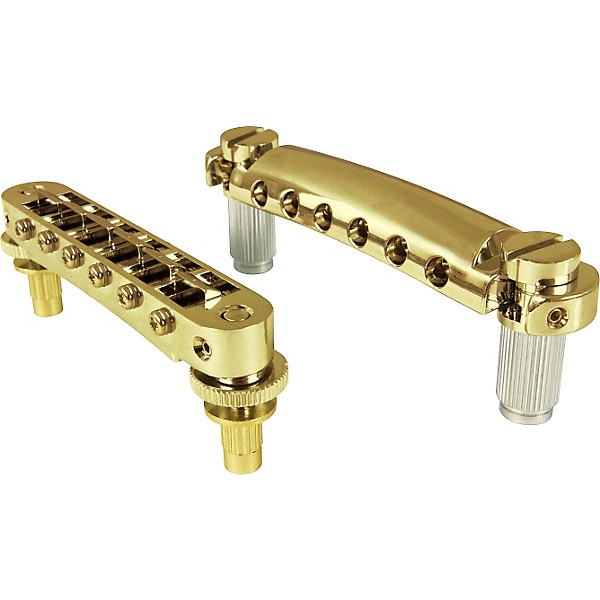 TonePros Standard Locking Tune-o-matic/Tailpiece Set (small posts/notched saddles) Gold