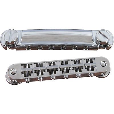 Tonepros Standard Locking Tune-O-Matic/Tailpiece Set (Small Posts/Notched Saddles) Chrome for sale