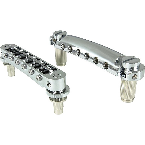 TonePros Standard Locking Tune-o-matic/Tailpiece Set (small posts/notched saddles) Chrome