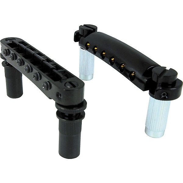 Open Box TonePros Metric Locking Tune-o-matic/Tailpiece Set (large posts) Level 1 Black