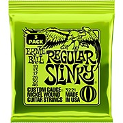 3221 Nickel Regular Slinky Electric Guitar Strings 3-Pack