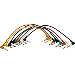 Musician's Gear 1/4 - 1/4 Patch Cable 8-Pack (17") Angled