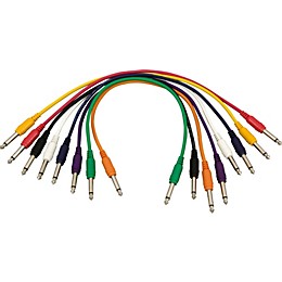 Musician's Gear 1/4"-1/4" Patch Cable 8-Pack, 17" Each Straight