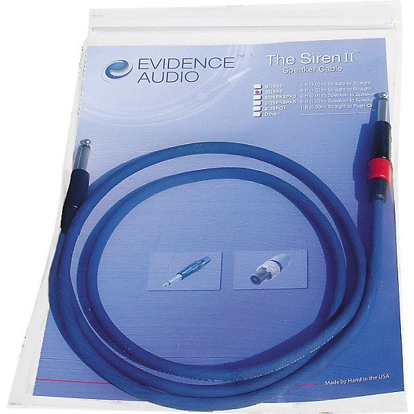 Evidence Audio Siren II Speaker Cable 10 ft. Straight to Straight 1/4 IN