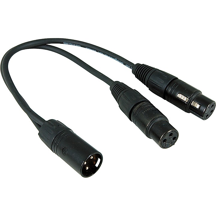 Pro Co Y Mic Cable male XLR to (2) Female XLR 1 ft.