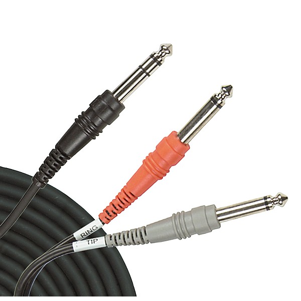 Hosa STP-203 Stereo 1/4" Phone to 2 - Mono 1/4" Phone Insert Cable 3.3 ft.