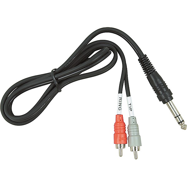 Hosa TRS-201 Stereo 1/4" Male TRS to Dual Male RCA Insert Cable 3.3 ft.