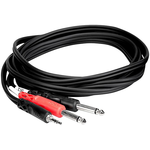 Hosa CMP-153 Stereo Y-Cable Mini Male - Two 1/4" Mono Males 3 ft.