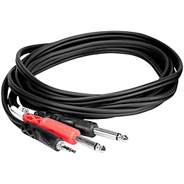 Hosa CMP-153 Stereo Y-Cable Mini Male - Two 1/4" Mono Males 10 ft.