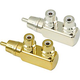 American Recorder Technologies RCA Male to 2 RCA Female Right Angle Adapter Gold