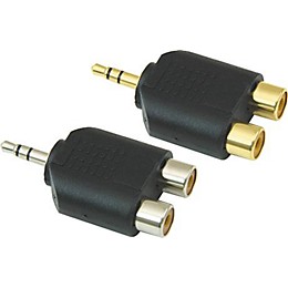 American Recorder Technologies 1/8" Male Stereo To Two RCA Female Adapter Nickel