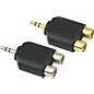 American Recorder Technologies 1/8" Male Stereo To Two RCA Female Adapter Nickel thumbnail