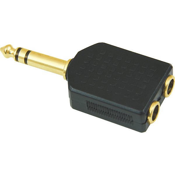 American Recorder Technologies 1/4" Male Stereo to Two 1/4" Female Stereo Adapter Gold