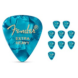 Fender 351 Premium Celluloid Guitar Picks 12-Pack Ocean Turquoise X-Heavy