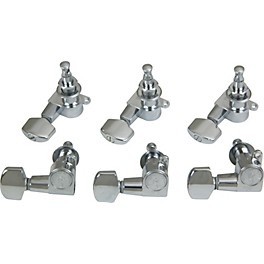 Open Box Schaller M6 Mini Tuning Machine Heads 6 In-Line Level 1 Chrome