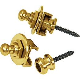 Clearance Schaller Guitar Strap Locks and Buttons (Pair) Gold