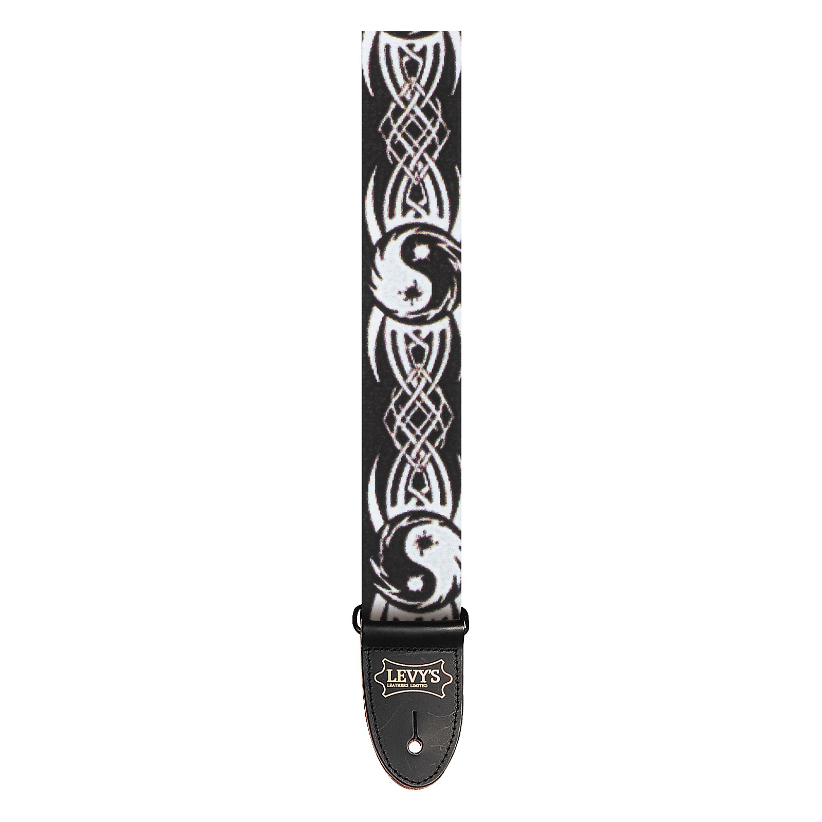 Levy's MP15 Nylon Yin/Yang Pattern Black/White Guitar Strap Guitar