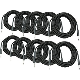 Musician's Gear Braided Instrument Cable 1/4" Black 30 Ft. 10-Pack