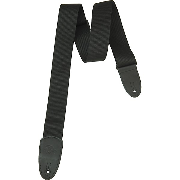 Rock Steady Poly with Leather Ends Guitar Strap Black