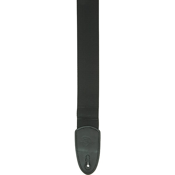 Rock Steady Poly with Leather Ends Guitar Strap Black