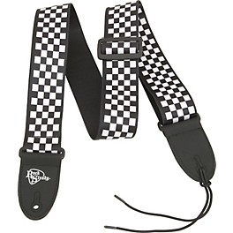 Rock Steady Checkerboard Poly Guitar Strap Black and White