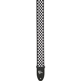 Rock Steady Checkerboard Poly Guitar Strap Black and White