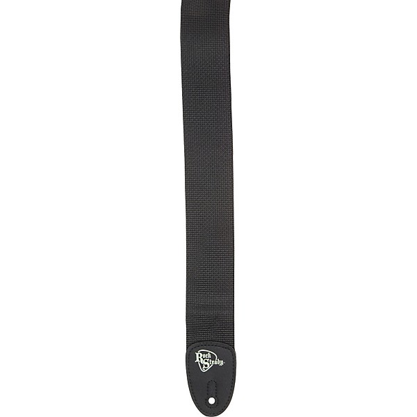 Rock Steady RSP02 Poly With Nylon Ends Guitar Strap Black