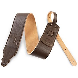 Franklin Strap 3" Chocolate Leather Guitar Strap with Gold Stitching