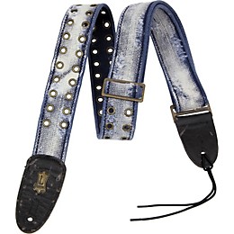 Levy's Tear Wear Guitar Strap with Brass Eyelets Blue