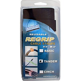 American Recorder Technologies R... American Recorder Technologies ReGrip Reusable Cable Strap 6-Pack 8 In Tandem Style Black