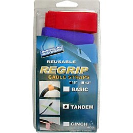 American Recorder Technologies ReGrip Reusable Cable Strap 6-Pack 8 In Tandem Style Assorted Colors