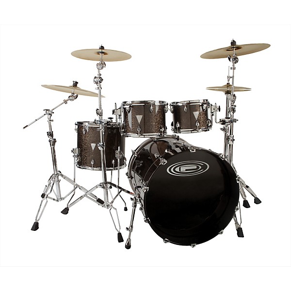 Open Box Orange County Drum & Percussion Newport 4-Piece Shell Pack Level 1 Black Gold Glitter