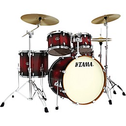 TAMA Silverstar Lacquer 5-Piece Accel-Driver Shell Pack Transparent Red Burst