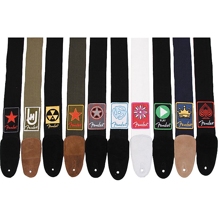Fender Patchworks Cotton Guitar Strap White Flower | Guitar