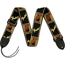 Fender 2" Monogrammed Guitar Strap Black, Yellow, and Brown Fender 2" Monogrammed Guitar Strap Black, Yellow, and Brown