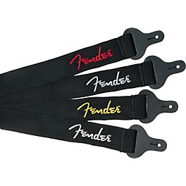 Fender 2" Black Poly Strap with Logo White