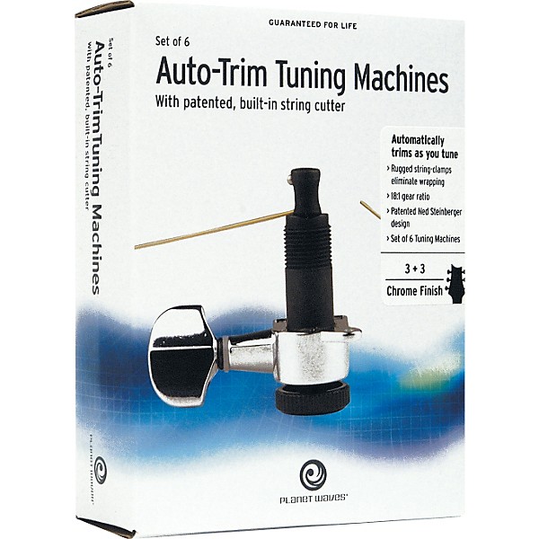 Open Box D'Addario Auto-Trim Tuning Machines/3 Per Side Level 1 Chrome