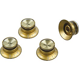 Proline Electric Guitar Top Hat Style Knobs 4-Pack Gold