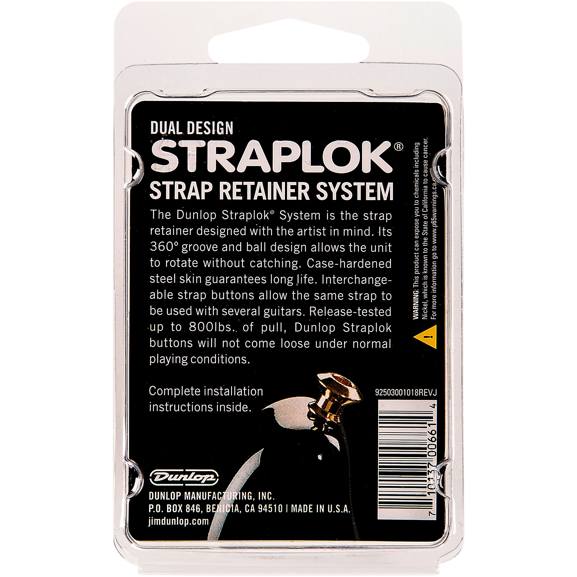 STRAPLOK® STRAP RETAINERS FLUSH MOUNT - NICKEL - Dunlop