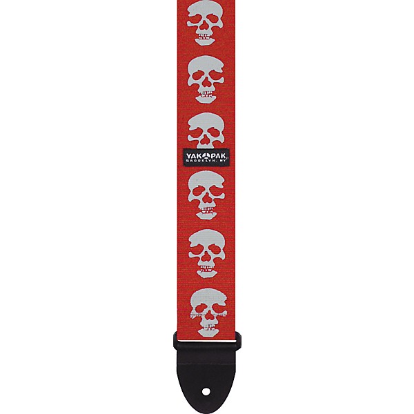 Yak Pak Skull Guitar Strap 2INCH Red | Guitar Center
