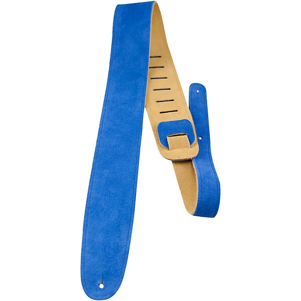 Perri's 2-1/2" Suede Leather Guitar Strap Blue